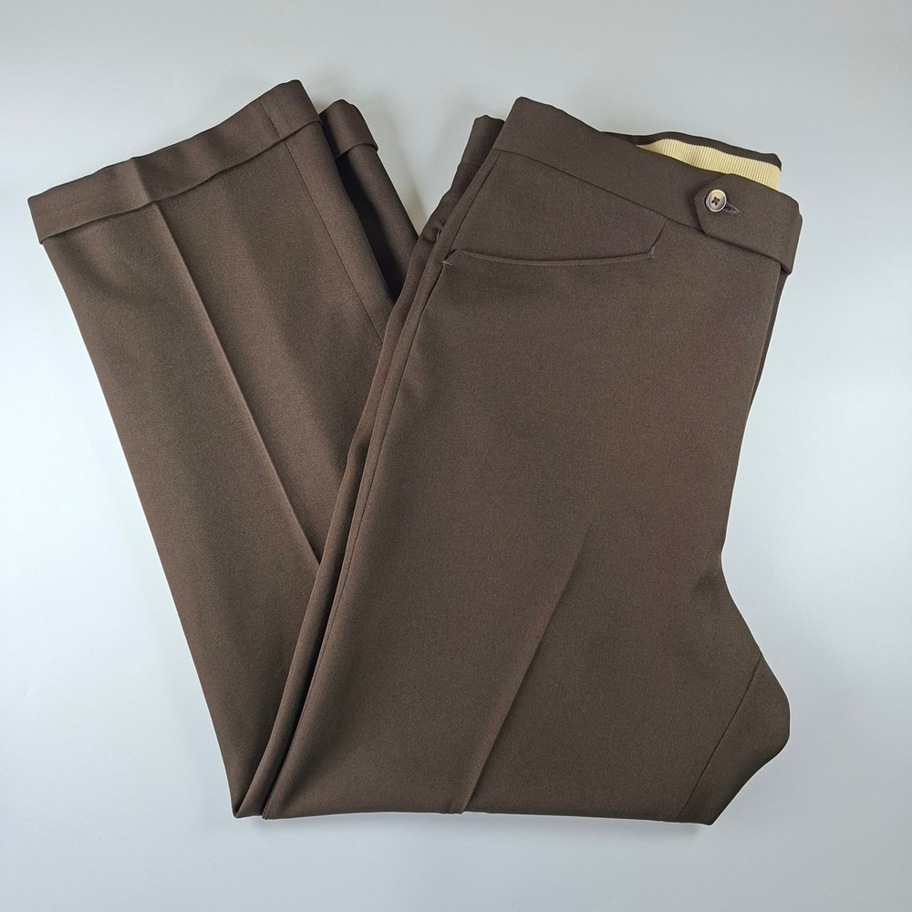 Vintage Haggar Expando-Matic Mens Brown Dacron Dress Pants 36x32 39x29 USA